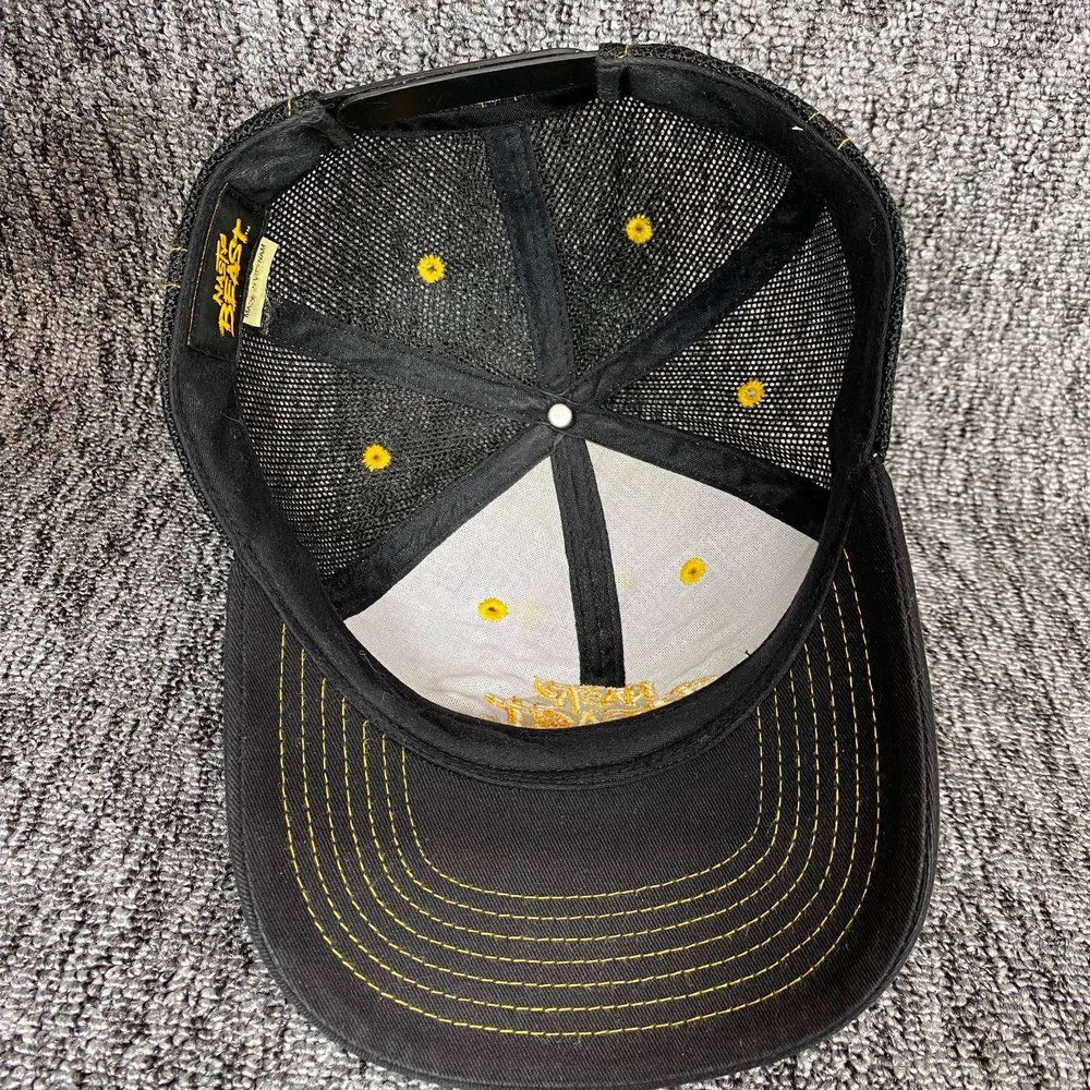Nasty Beast Hard Tea Trucker Hat Mens OSFA Black Yellow Logo Mesh Snapback Cap - Picture 7 of 8